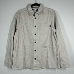 Dutch Bros Chore Coat Safari Jacket Cream Khaki Cotton Natural Size Medium